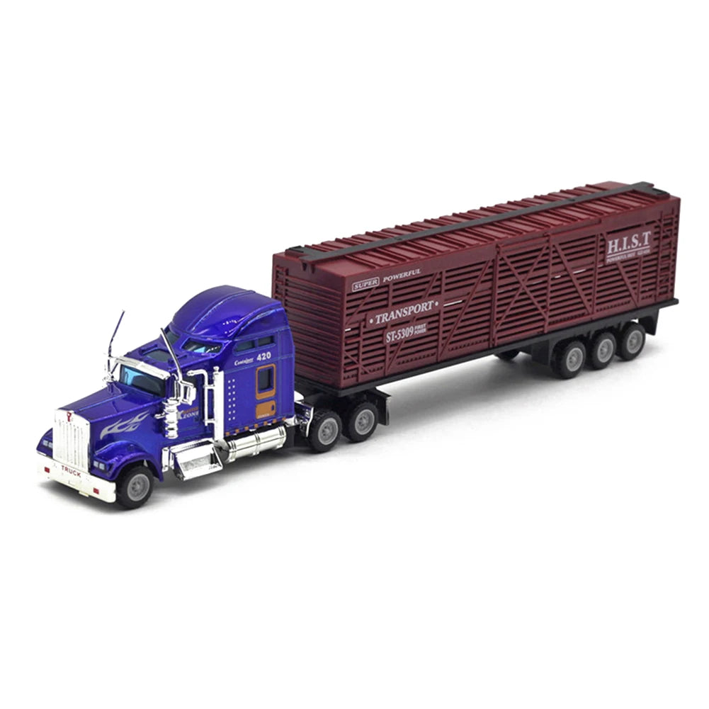 1:50 Large Diecast Alloy Truck Car Model Toys Simulation Oil Truck Tank Container Pull Back Transport Vehicle Model Toy For Kids