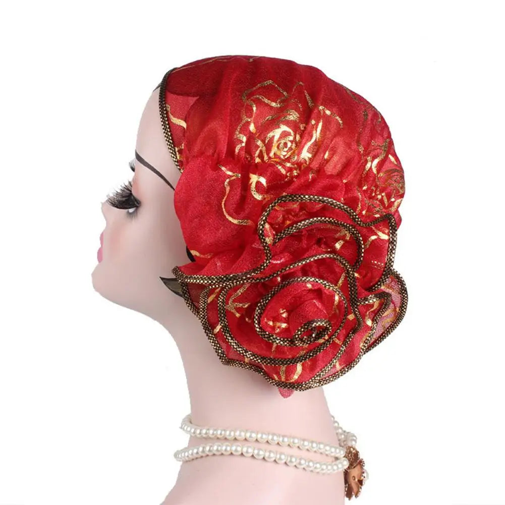 Stylish Hair Loss Scarf Hat Headwear Women Hat Fashion Print Breathable Mesh Headwrap  Super Soft