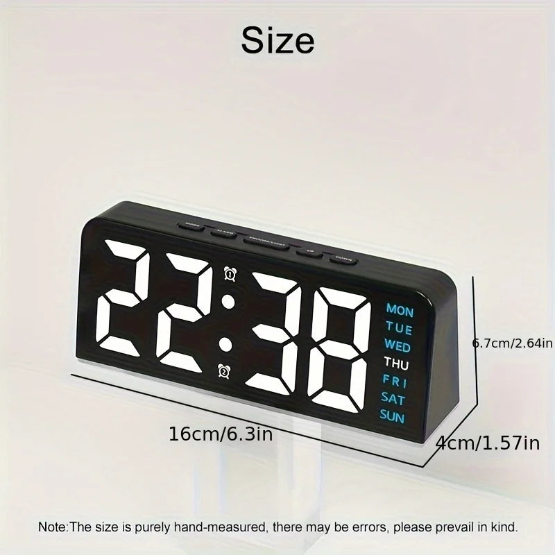 Digital LED Alarm Clock Desktop Table Clock Night Light with Time Temperature Display Backlight Snooze Clock Modern Decor