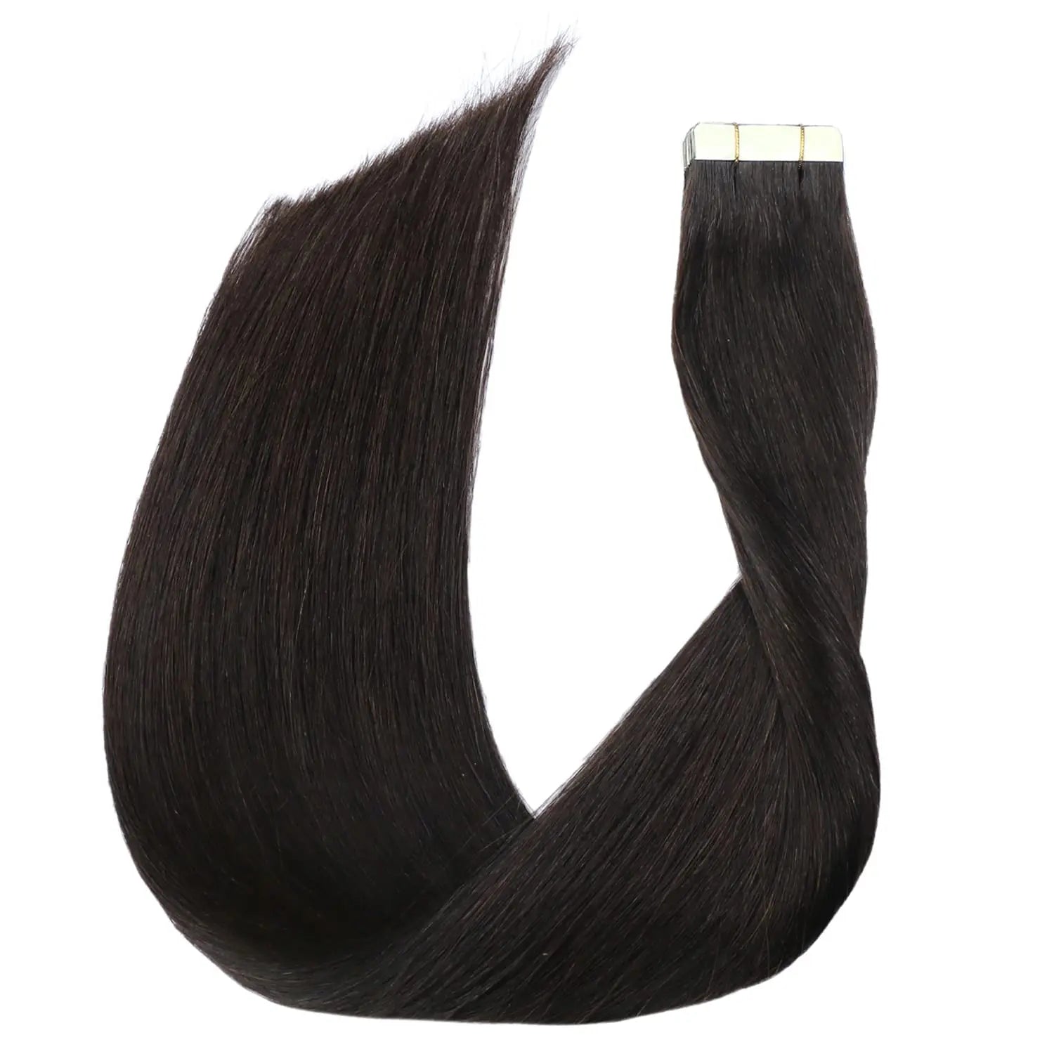 Tape in Hair Extensions Human Hair Straight #1B 100% Brazilian Human Hair 18 inch 20pcs Seamless Skin Weft Tape in Extensions