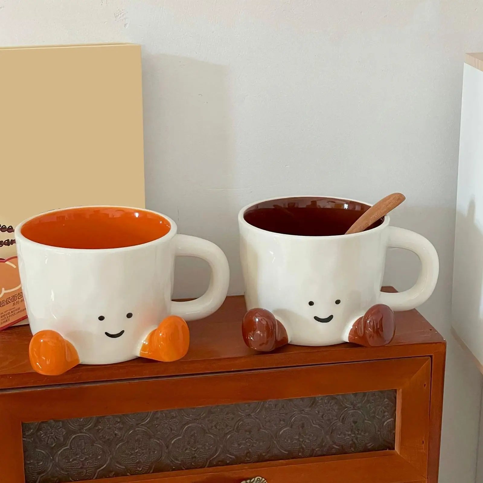 Cute Coffee Mug Adorable Home Kitchen Drinkware Ceramic Coffee Tea Cups for Wine Latte Water Hot Cocoa Cold Hot Drinks
