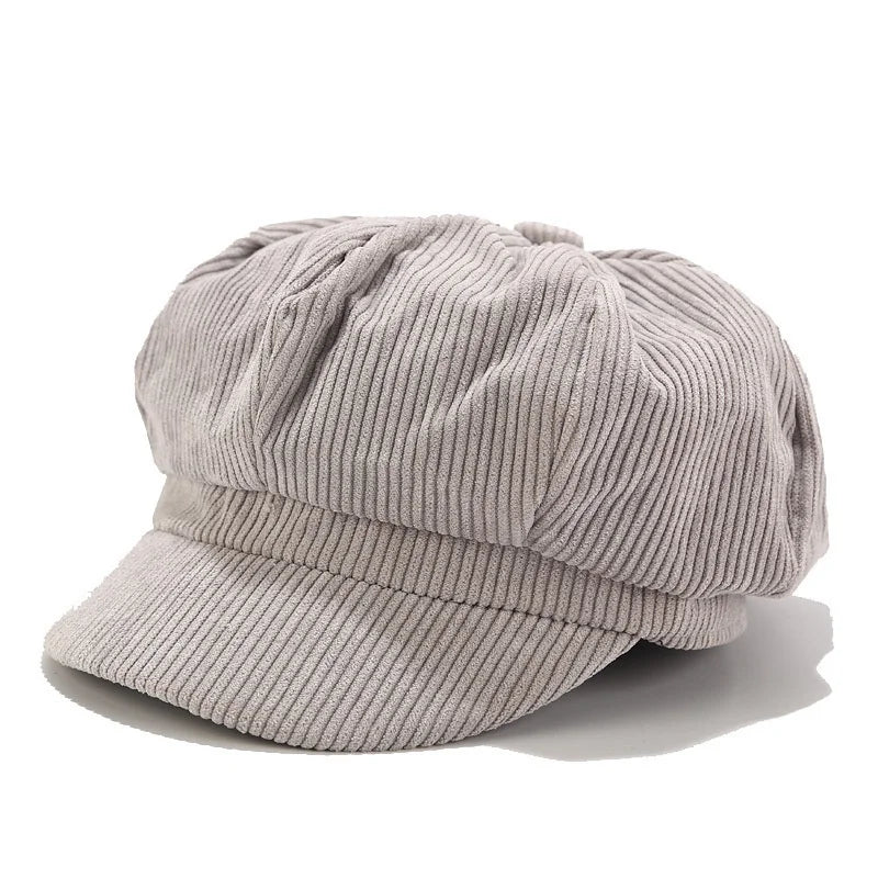 1 Pcs Adjustable Hat Female Leather  Beret for Women Solid Plain Octagonal Newsboy Cap Ladies Casual Wool Girl Painter Autumn