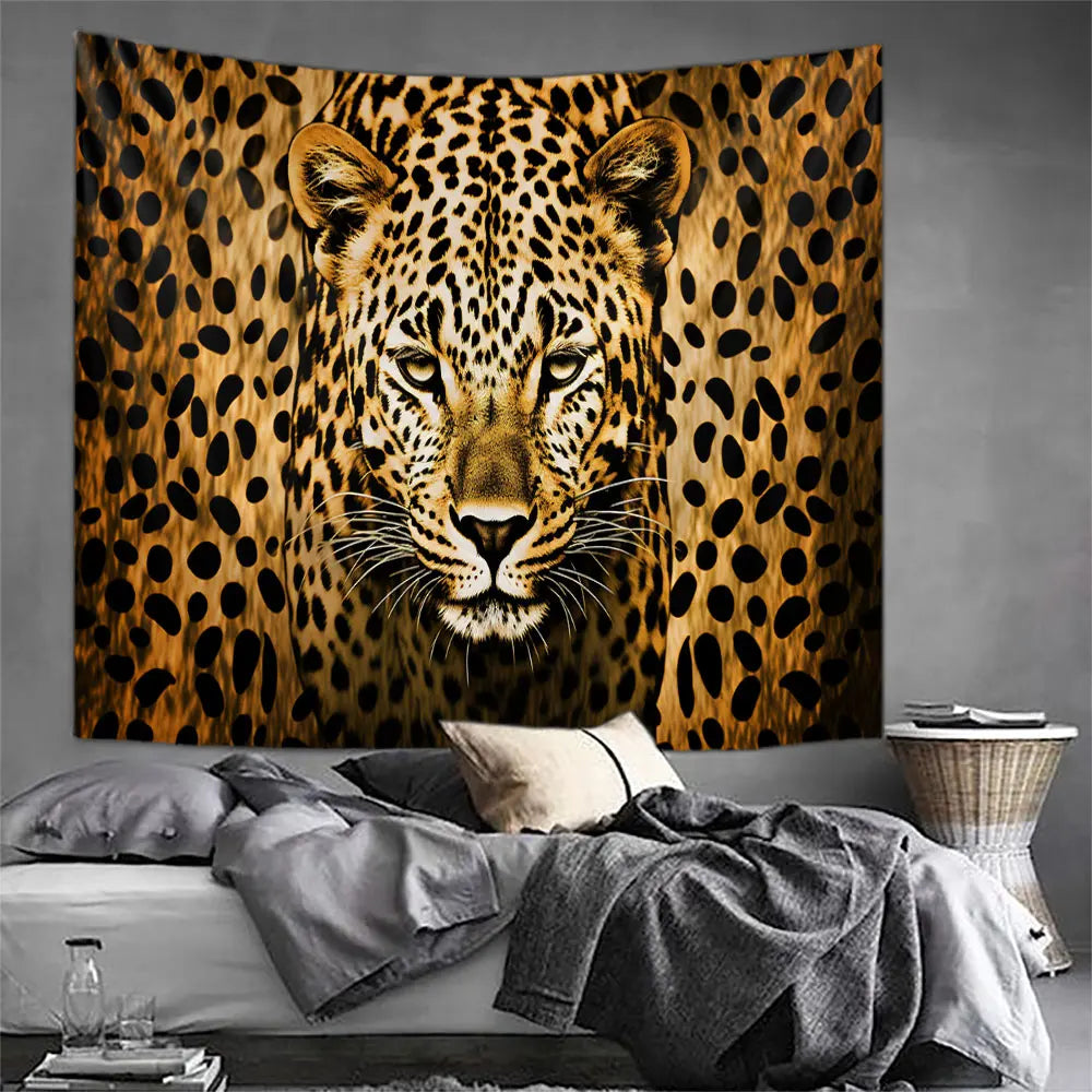 Animal Leopard Waterfall Tapestry Wall Art Floral  Wall Hanging Home House  Bedroom Decor For 2023 Tapiz Y2k Arazzi