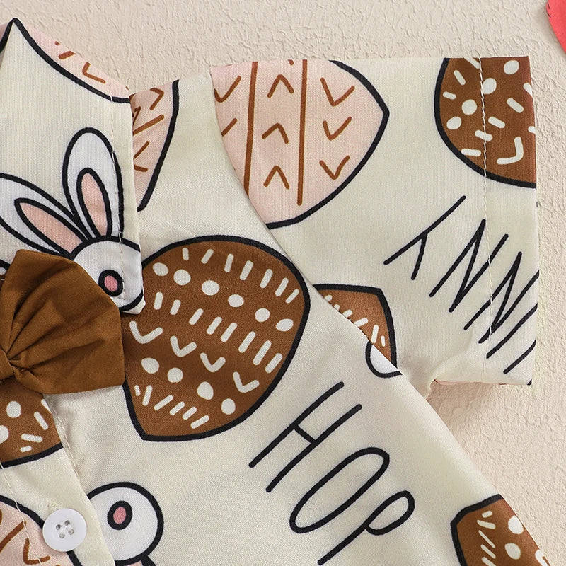 Baby EasterFloral Print Sleeveless Bowtie