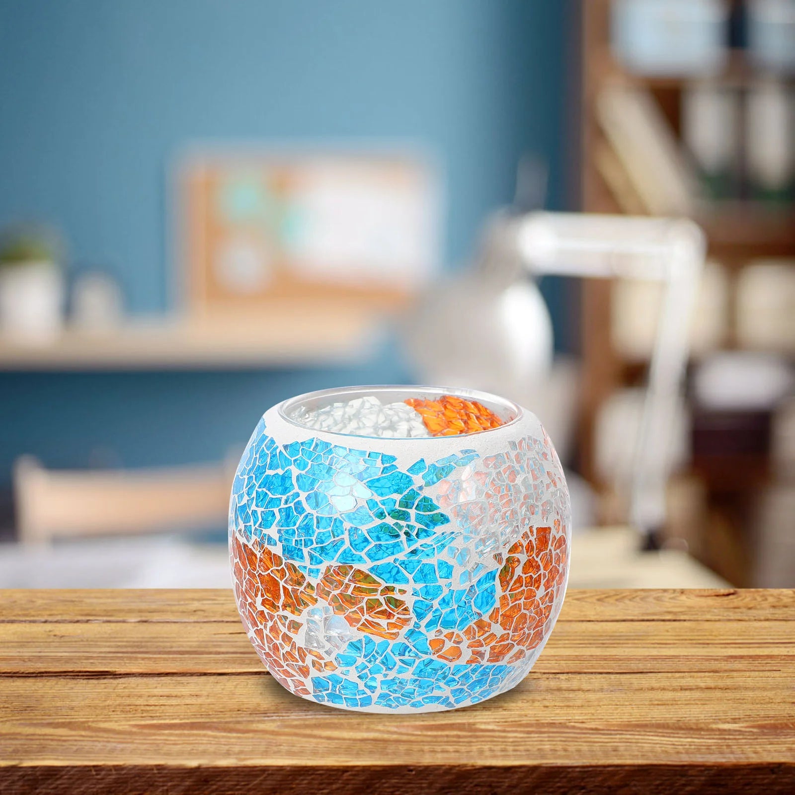 Mosaic Holder Vintage Home Decor Glass Candlestick Household Tea Light Holders
