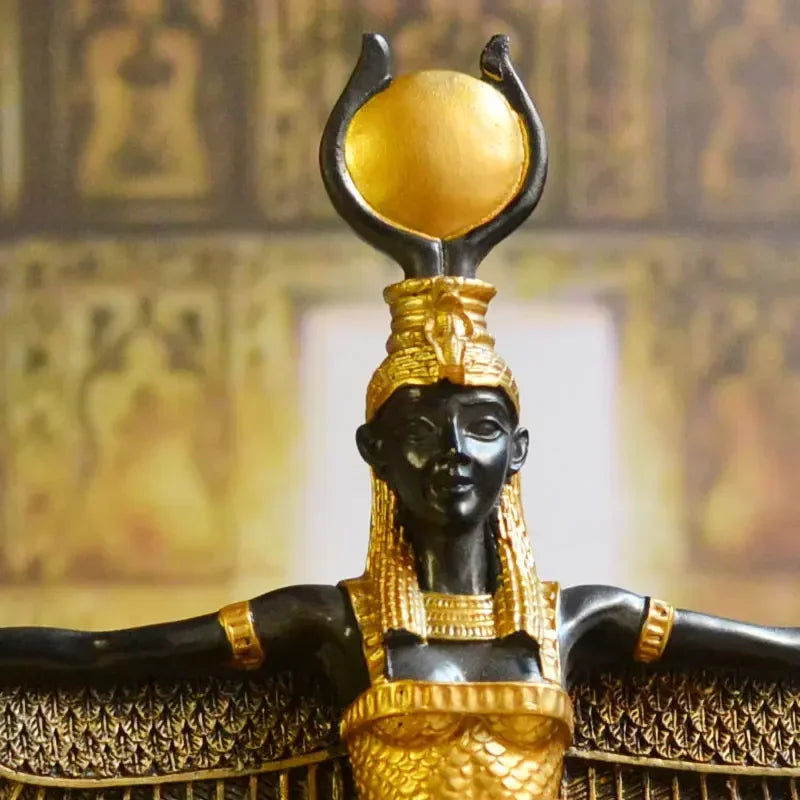 Egyptian Gods and Goddess Isis Statue Study Decoration Egypt Ornament Gift Guardian God of The Earth Home Desktop Decor Souvenir
