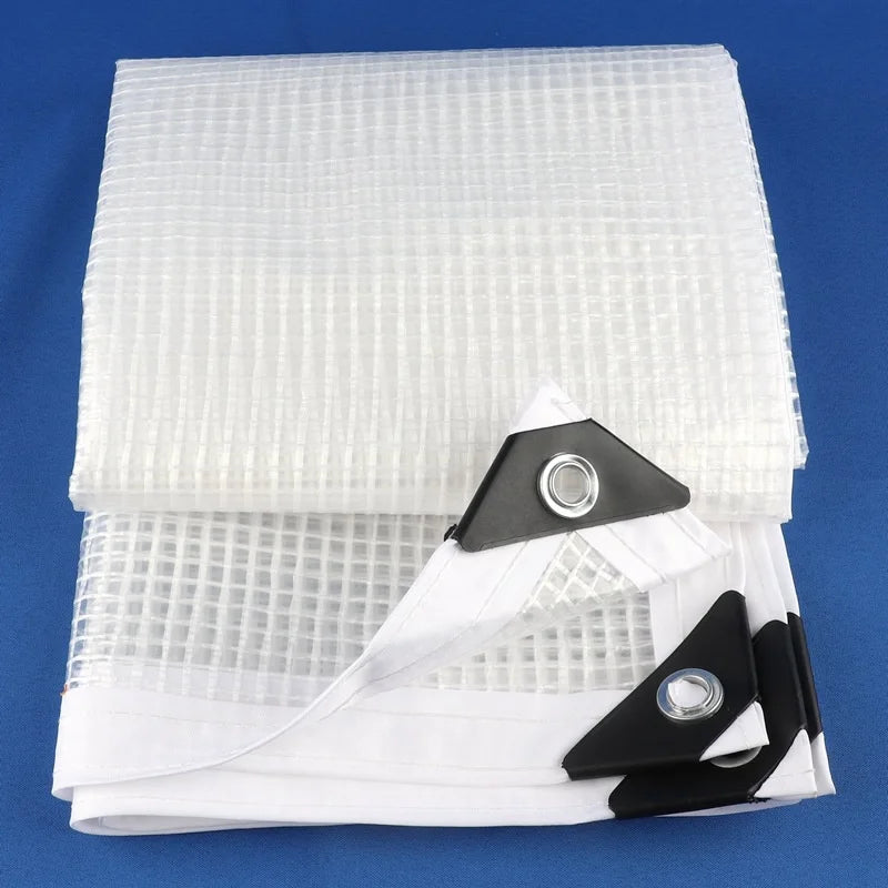 0.33MM Transparent PE Tarpaulin Garden Plant Shed Keep Warm Grid Rainproof Cloth Balcony Windows Rain Cover Waterproof Awning