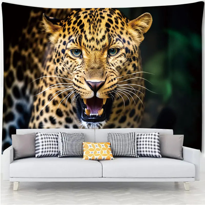 Animal Leopard Waterfall Tapestry Wall Art Floral  Wall Hanging Home House  Bedroom Decor For 2023 Tapiz Y2k Arazzi