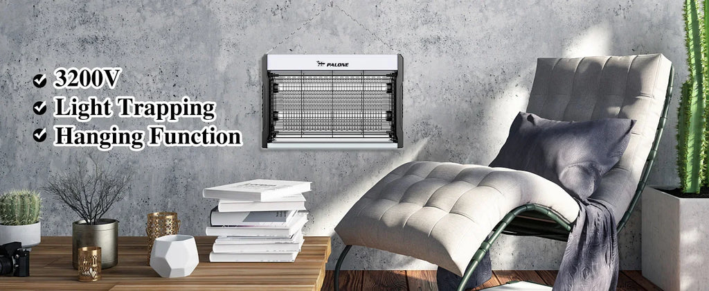 Electric Bug Zapper 3200V Mosquito Zapper Killer Indoor Insect Killer with Hanging Chain Removable Collection Tray Bug Zapper