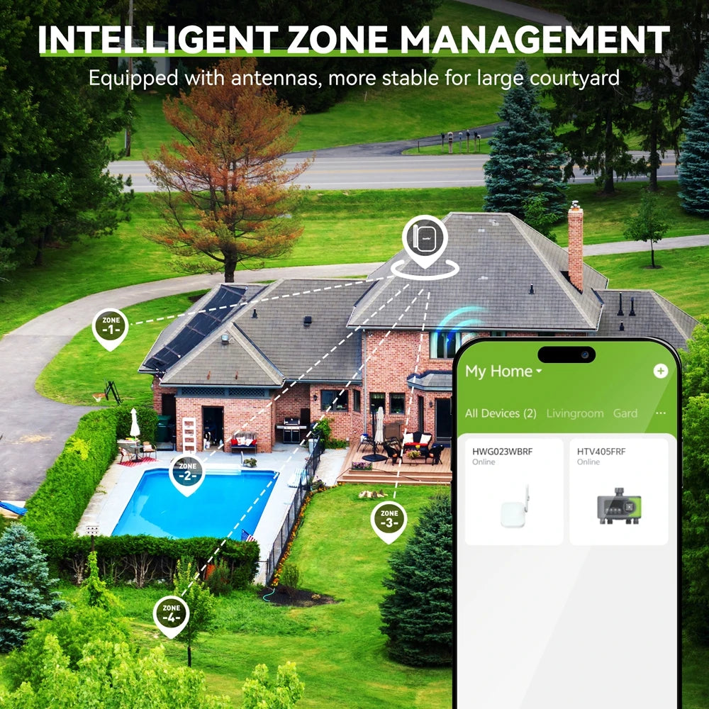 RainPoint WiFi Water Timer 4 Zones Automatic Irrigation Timer Garden Lawn Watering Systems Controller Rain Delay Manual Watering