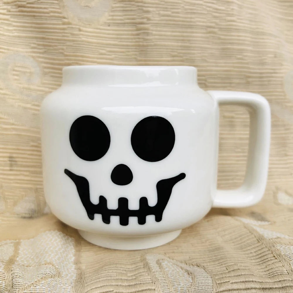 Expression Ceramic Mug 250ML Cute Coffee Cups Drinkware Figurine Head Smiling Face Tea Drinking Cup Children Christmas Gift 머그컵