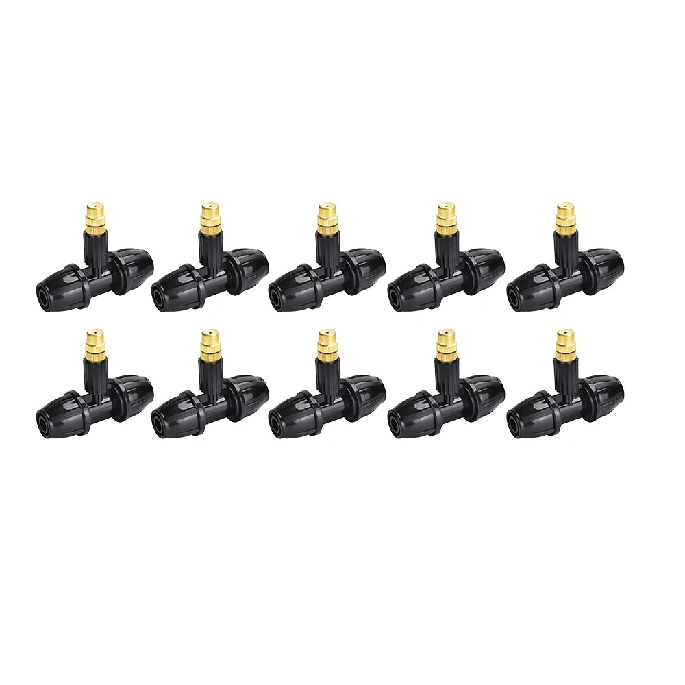 10Pcs Outdoor Misting Cooling System Garden Irrigation Watering Brass Atomizer Nozzles for Patio Greenhouse