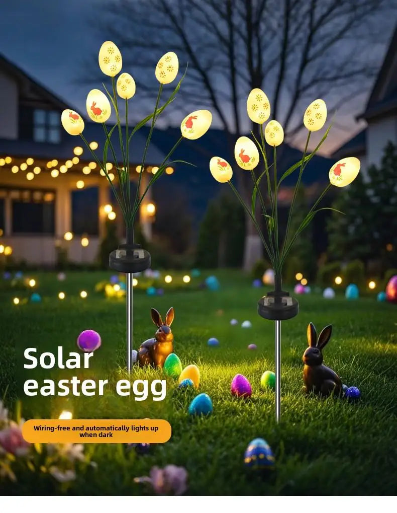 6/12 pcs garden lights Easter Eggs,  Waterproof garden path courtyard Hunt Game Party Favors Supplies Solar lamp