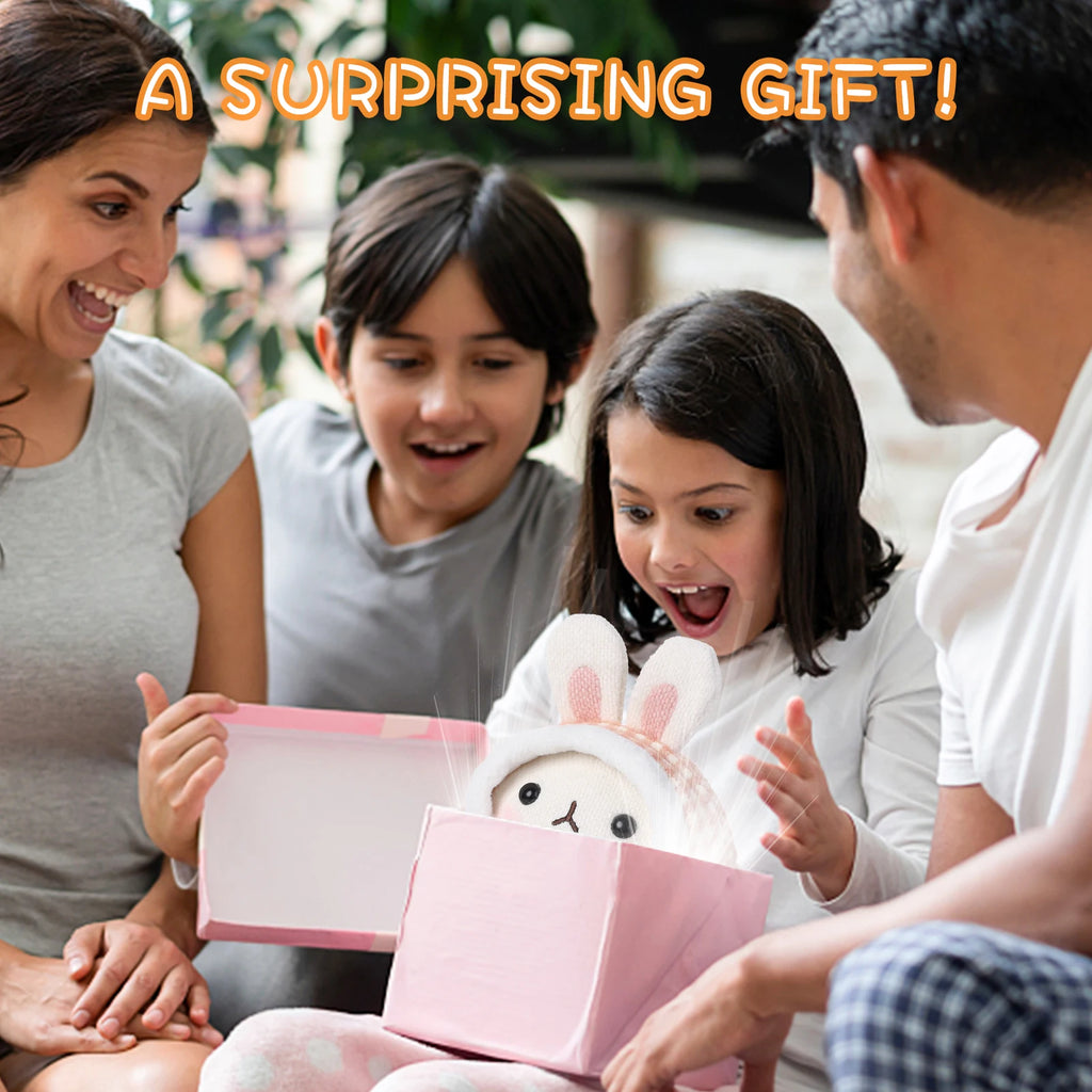 Stuffed Animals Bunny Toys for Kids 12.6 Inch Bunny Plush Knitted Toys with Cute Costume Christmas Birthday Easter Presents