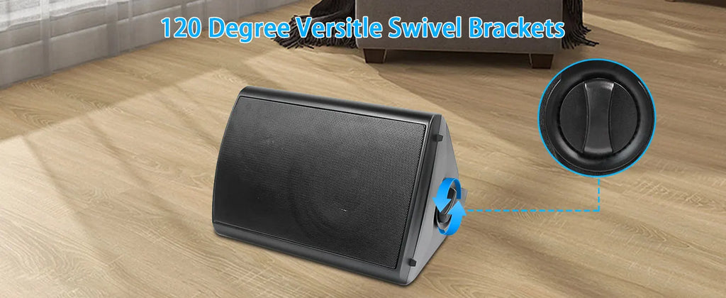 Herdio 2PCS 6.5'' 400W Outdoor Passive Speakers Wired Waterproof With Powerful Bass Wall Mount Speakers For Indoor Patio Covered