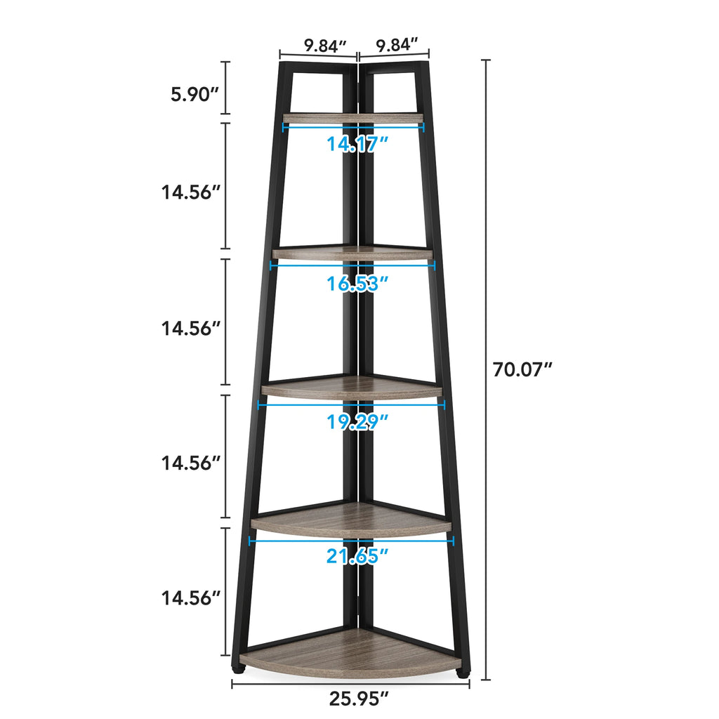 Tribesigns Bookcase Corner Book Shelf Rack Wood Bookshelf Storage Shelves