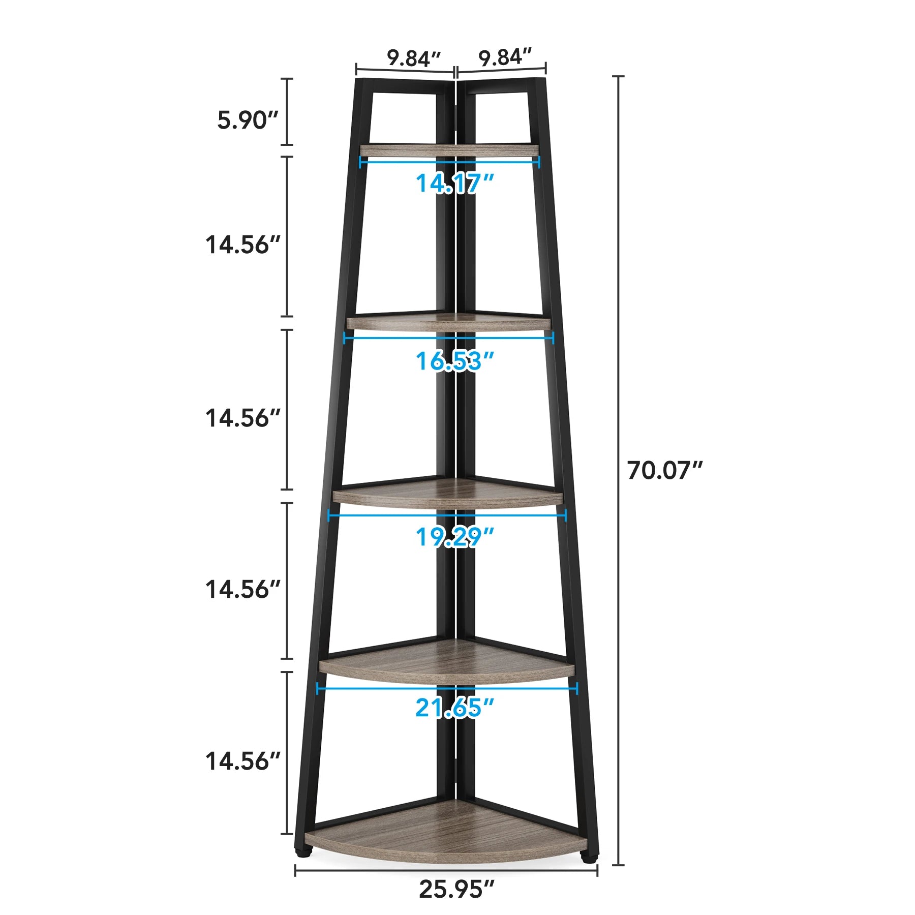 Tribesigns Bookcase Corner Book Shelf Rack Wood Bookshelf Storage Shelves