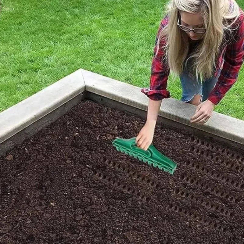 1Pc Seeding Hole Punch Planting Tool with 12Holes Dibber, Soil Sowing Drill for Fast Punch and Seed