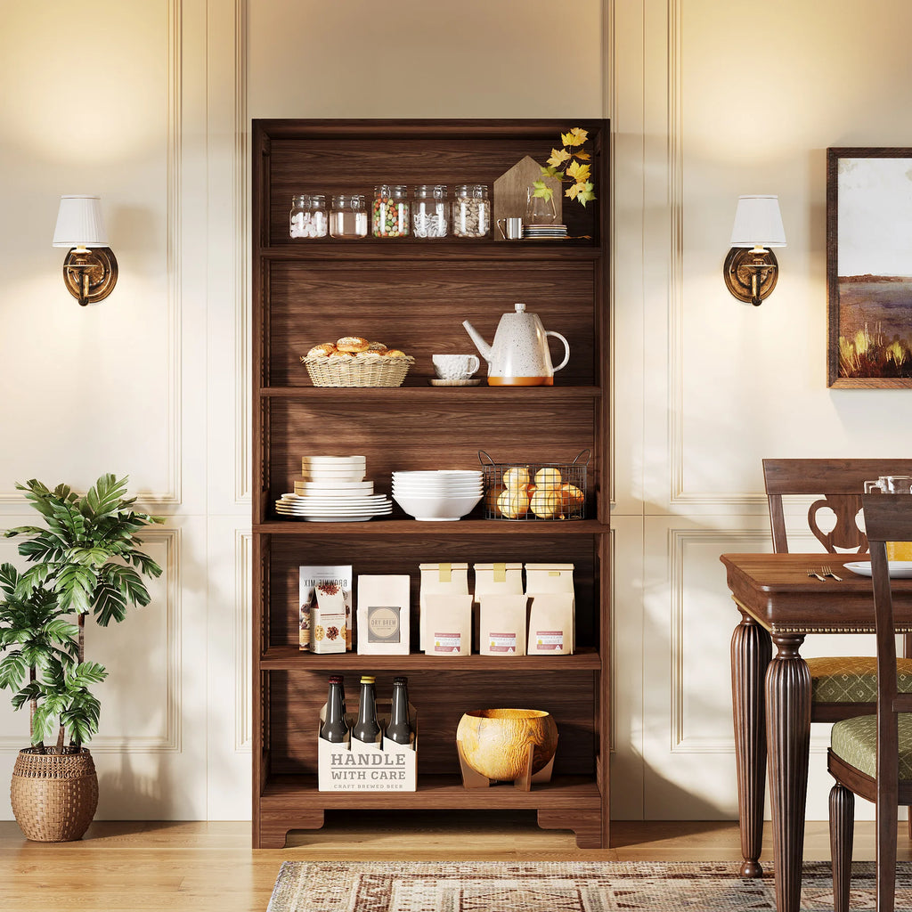 Tribesigns 6-Tier Bookcase, 71 Inches Industrial Bookshelves and Bookcases, Floor Standing 5 Shelf Display Storage Shelves