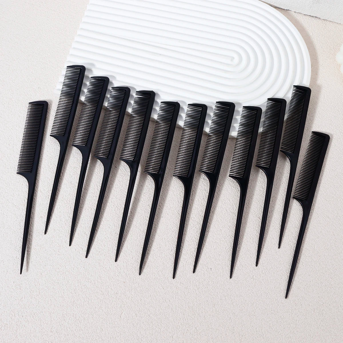 12 piece mouse tail comb set, hair dye comb, pointed tail comb, suitable for hair salons and home use,special for real hair wigs