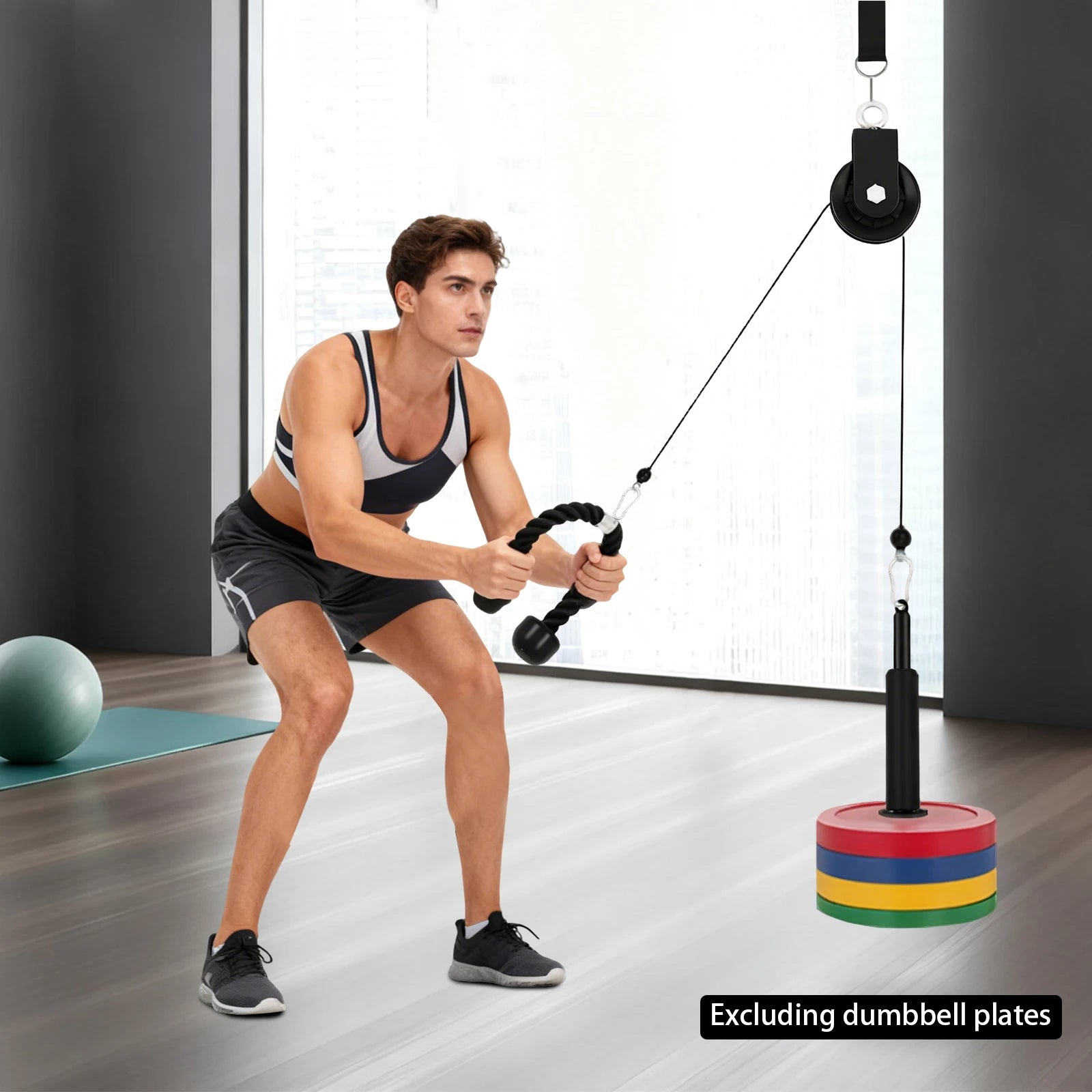 Pulley System Gym Cable Weight Pulley System Cable Lat Pull Fitness 120kg Load Capacity for Home, Gym, Etc.