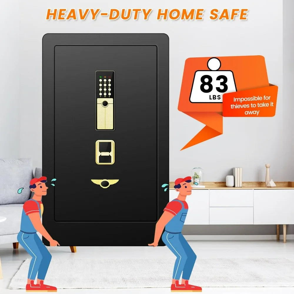 8.5 Cuft Extra Large Home Safe Fireproof Waterproof, Heavy Duty Fire Proof Safes with Fireproof Bag, Electronic Keypad, Keys and