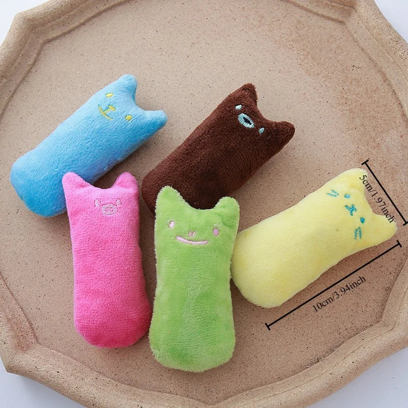 Pet Thumb Expressions Interactive Plush Cat Toy, Paper Chewing Teeth Grinding Anti Bite Toy, Contains Catgrass and Catnip