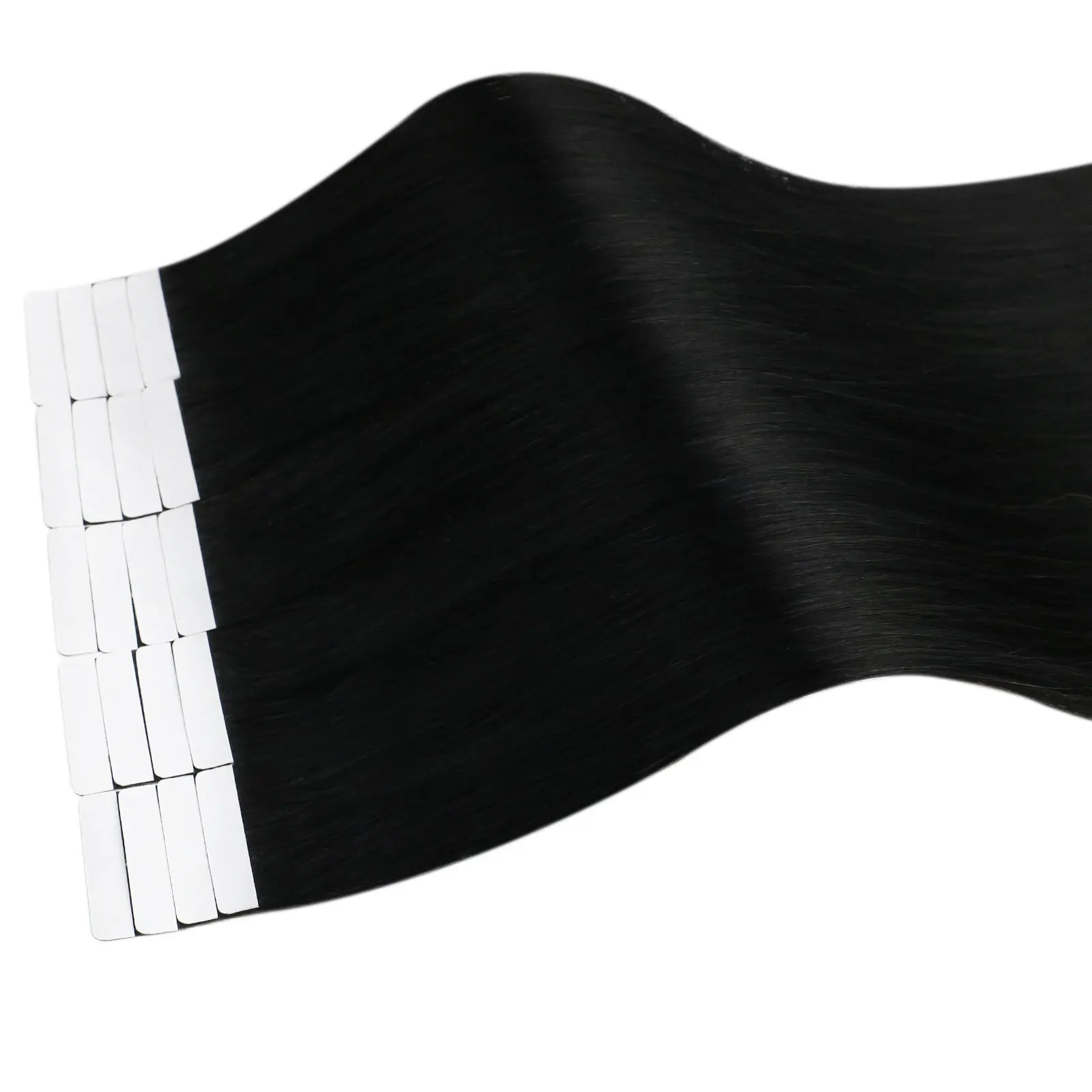 Ugeat Tape in Hair Extensions Human Hair Black Girl Tape in Human Hair Extensions Jet Black Seamless Invisible Hair Extensions