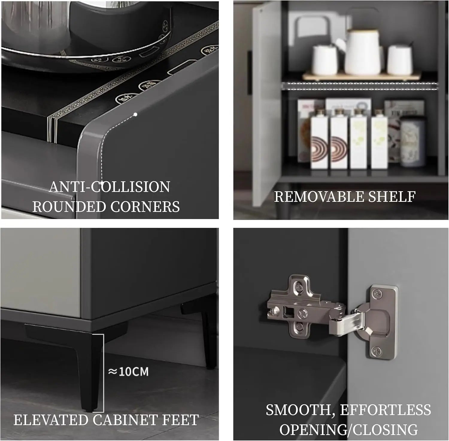 Kitchen Storage Cabinet Buffet Cabinet Coffee Corner Bar Cabinet with Door Functional Cabinet for Kitchen, Dining, Living Room(Z