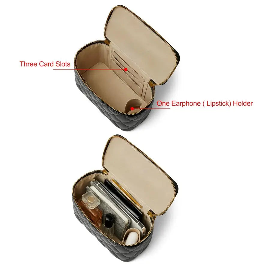 Quilted Box Crossbody Purse For Women Designer Leather Mini Top Handle Pouch Bag With Metal Chain Strap