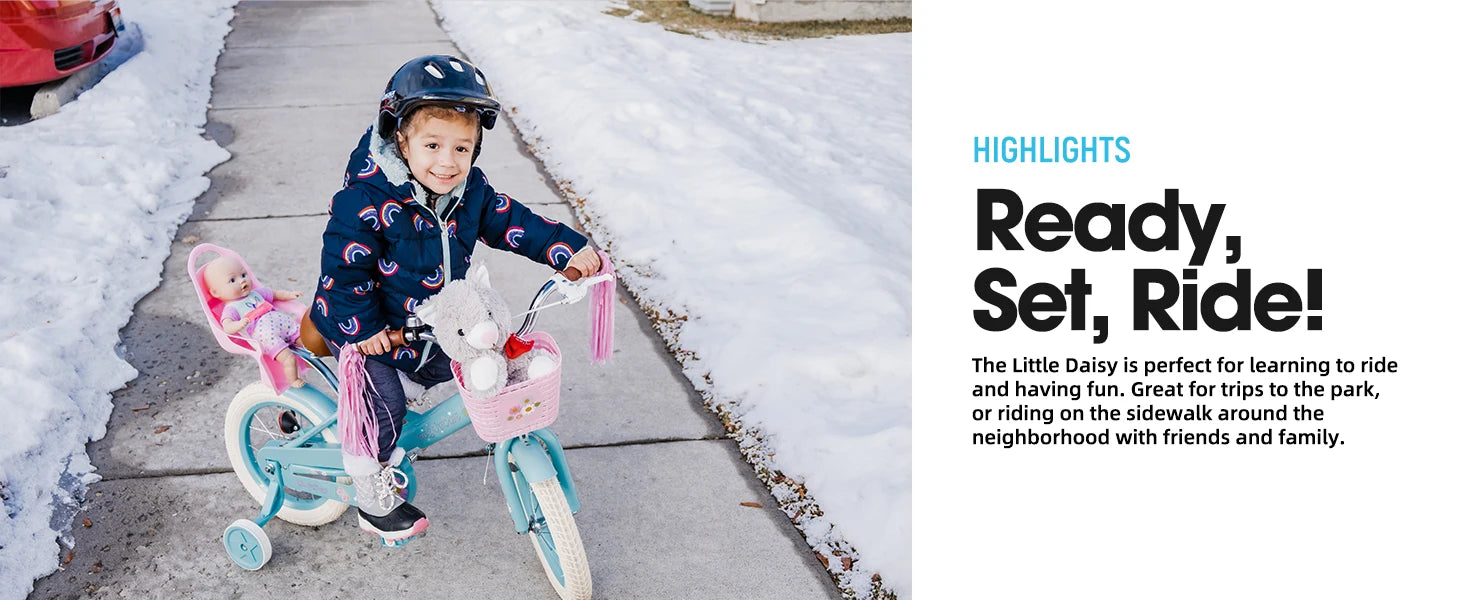 JOYSTAR Kids Bike for Ages 2-7 Years kids, 12 14 16 Inch Girls Bikes with Doll Seat & Streamers, Boys Bike with Flag & Plate