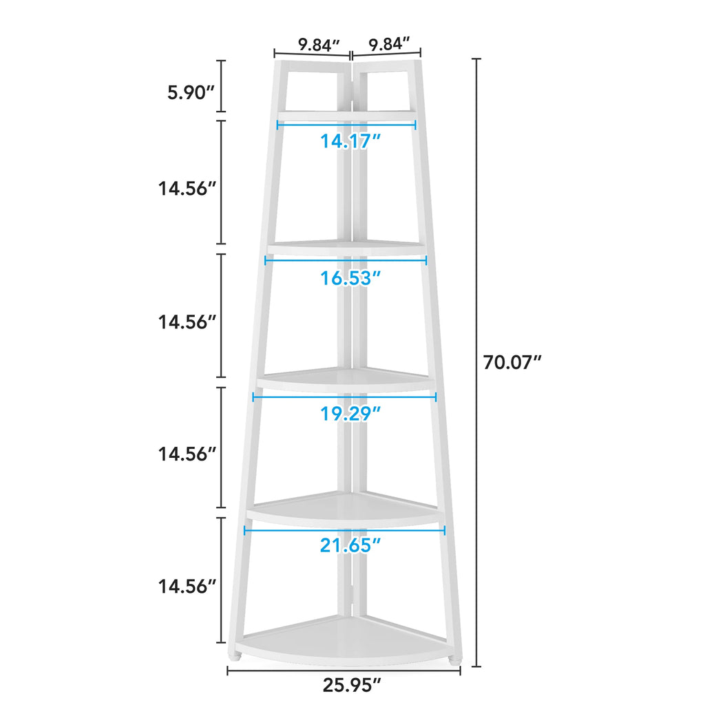 Tribesigns Bookcase Corner Book Shelf Rack Wood Bookshelf Storage Shelves