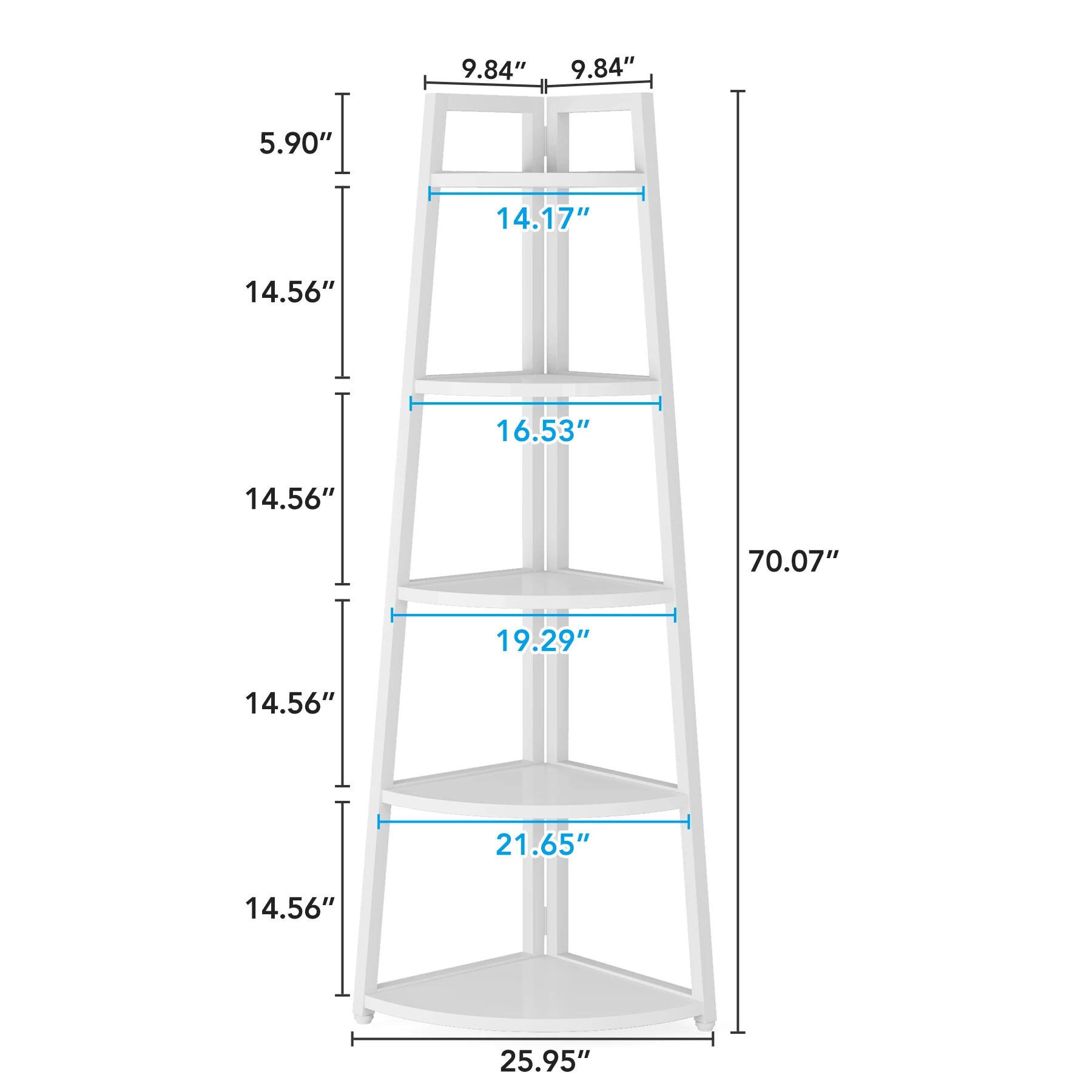 Tribesigns Bookcase Corner Book Shelf Rack Wood Bookshelf Storage Shelves