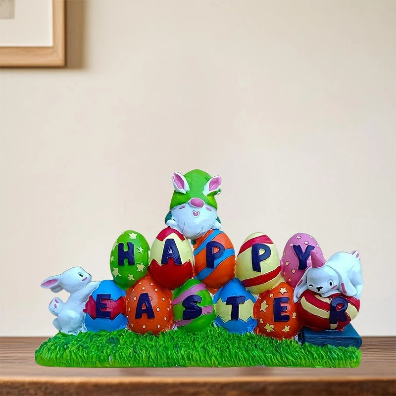 Easter Bunny Spring Floral Centerpiece Table Decorations Happy Easter Egg Hunt Gnome Figurines Home Decor Accents