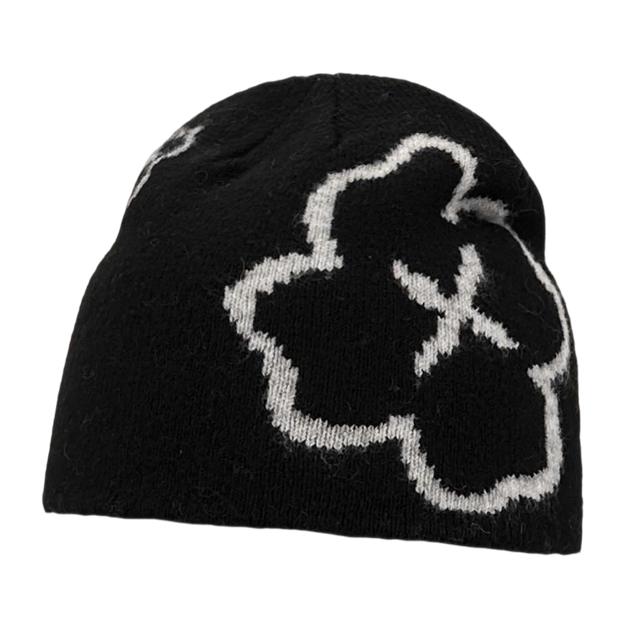 Women s Winter Knit Beanie Hat with Floral Design Soft and Stretchy Skull Cap for Outdoor Activities Warm and Cozy