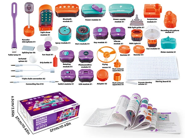 VATOS Science Circuit for Kids DIY Electronics Exploration Kit 150+ Project Physics Experiment Circuit Board Educate Toy Ages 6+