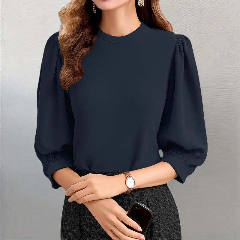 ZANZEA Fashion OL Work Shirt Woman Lantern Sleeve O Neck Blouse Summer Elegant Party Tunic Tops Casual Loose Blusas Mujer 2024