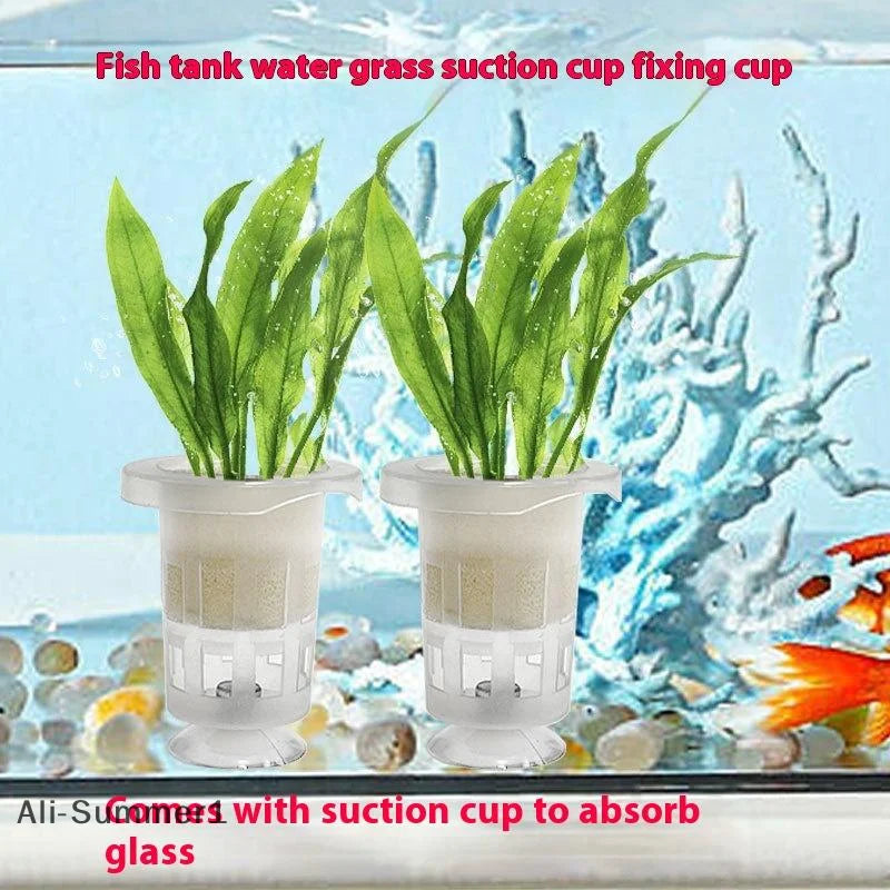 【E】50Pcs Hydroponic Planting Basket Plant Planting Container Floating Turtle Planting Pots Fish Tank Planting Water Plant Cup