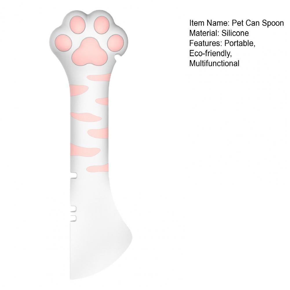 Pet Canned Spoon Adorable Lovely Paw Design Silicone Cat Food Can Lid Cover Spoon Jar Opener Puppy Feeding Food Scoop