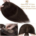 S-noilite Natural Hair Topper Wig for Women 10x12cm with Silk Base 3.5x9cm Human Hair Piece with Bangs Hair Clip Included