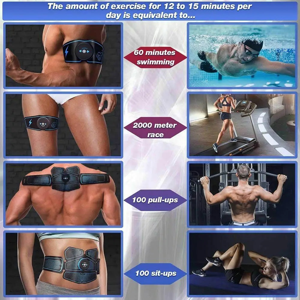 EMS Wireless Muscle Stimulator Rechargeable Fitness Hip And Abdominal Training Electric Slimming Patch Body Shaping Massager