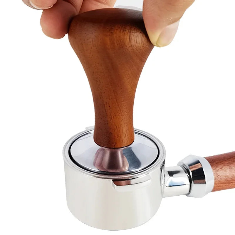 Coffee Powder Press 51/53/58mm High-Quality Wooden Handle with Solid Metal Base  for  Concentrated  Espresso  Durable  Kitchen