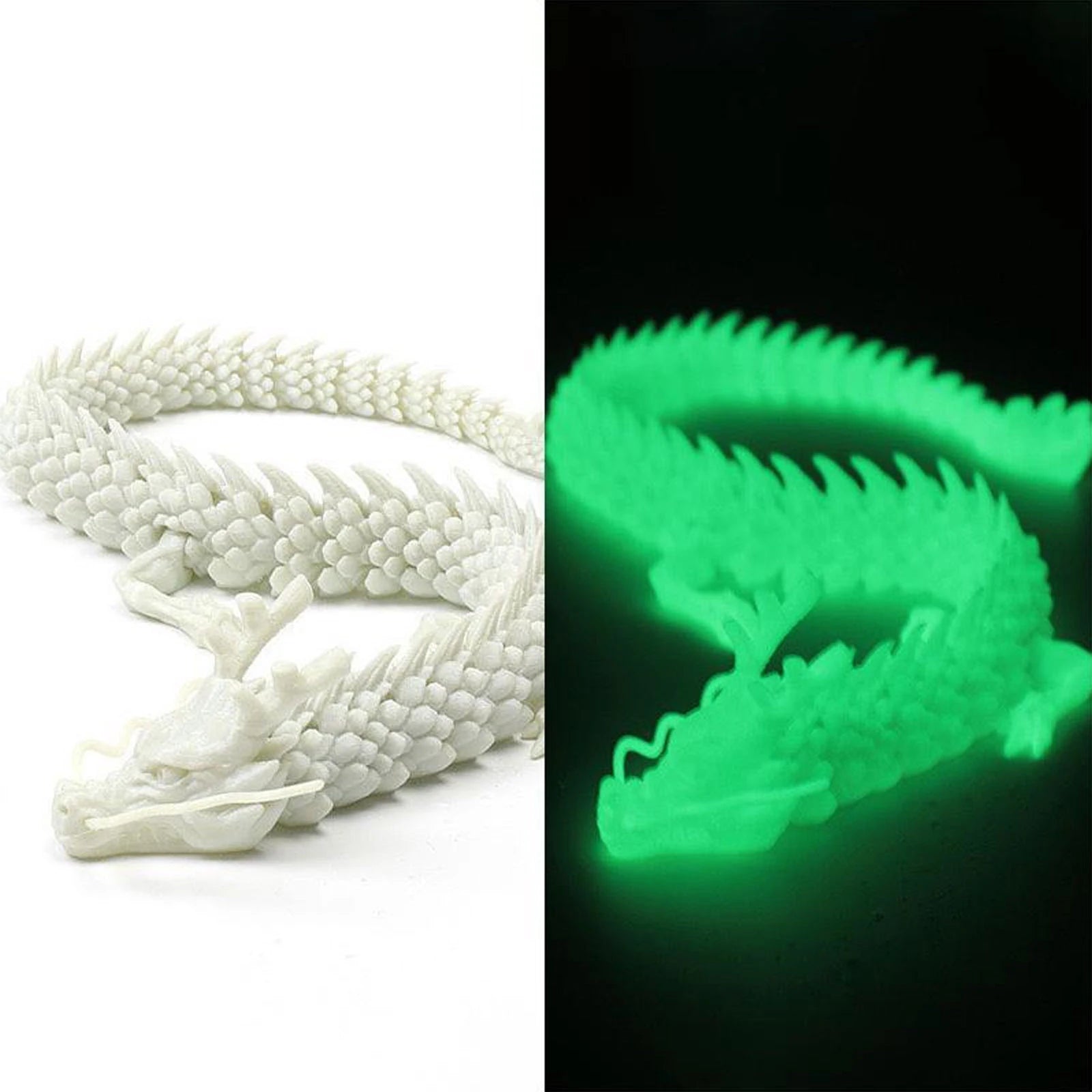 3D Printed Conjoined Dragon Ornaments, Movable Cartoon, Dragon Plants, rockery, Fish Tank Landscaping Decoration, 30cm 60cm