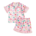 Women s Easter 2-Piece Pajama Set with Short Sleeve Lapel Bunny Print Shirt and Shorts for Comfortable Sleepwear