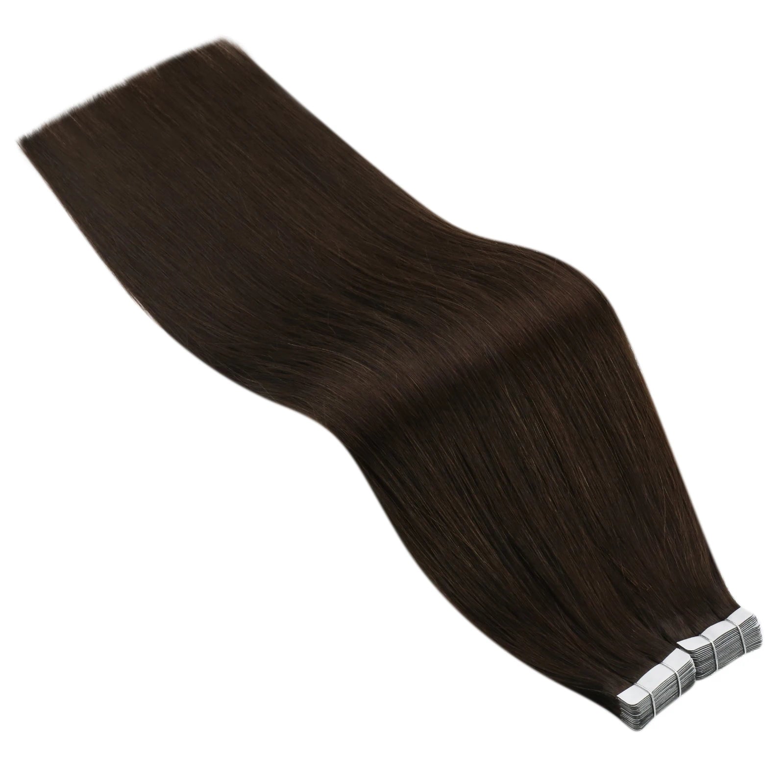 Ugeat Human Hair Tape in Extensions Brown Hair Extensions Real Human Hair Dark Brown Remy Hair Invisible Double Sided