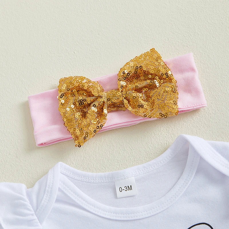 Toddler Easter Outfit Bunny Printed Short Sleeve Romper Suspender Pants Bow Socks Spring Set for Baby Boy