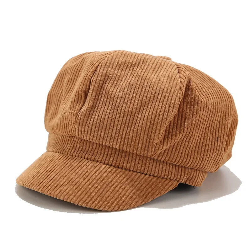 1 Pcs Adjustable Hat Female Leather  Beret for Women Solid Plain Octagonal Newsboy Cap Ladies Casual Wool Girl Painter Autumn