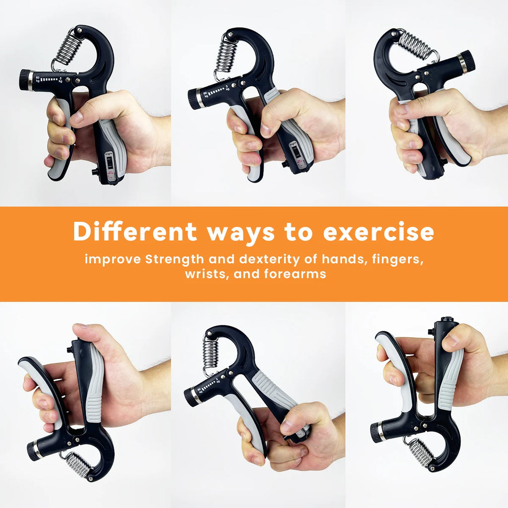 Grip Strength Trainer Adjustable Hand Grip Strengthener 11-132 Lbs (5-60Kg) Gym Rehab Forearm Trainer