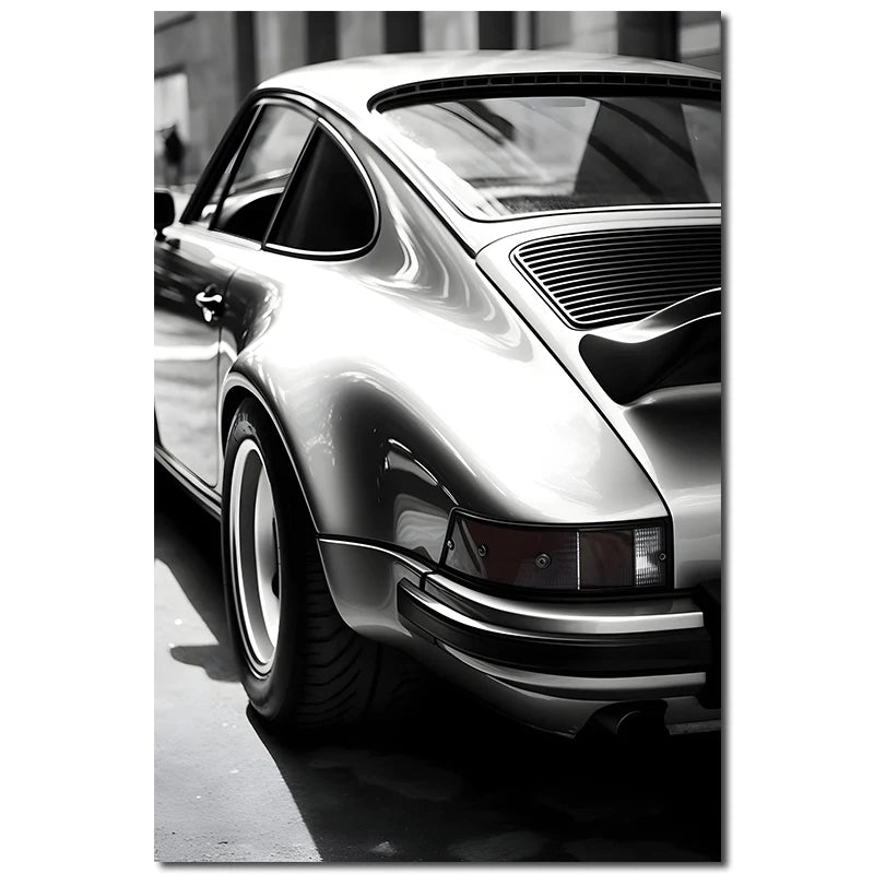 Retro Luxury Car Canvas Wall Painting Poster Vintage Black and White Car Decoration Mural Modern Home Room Decor Birthday Gift