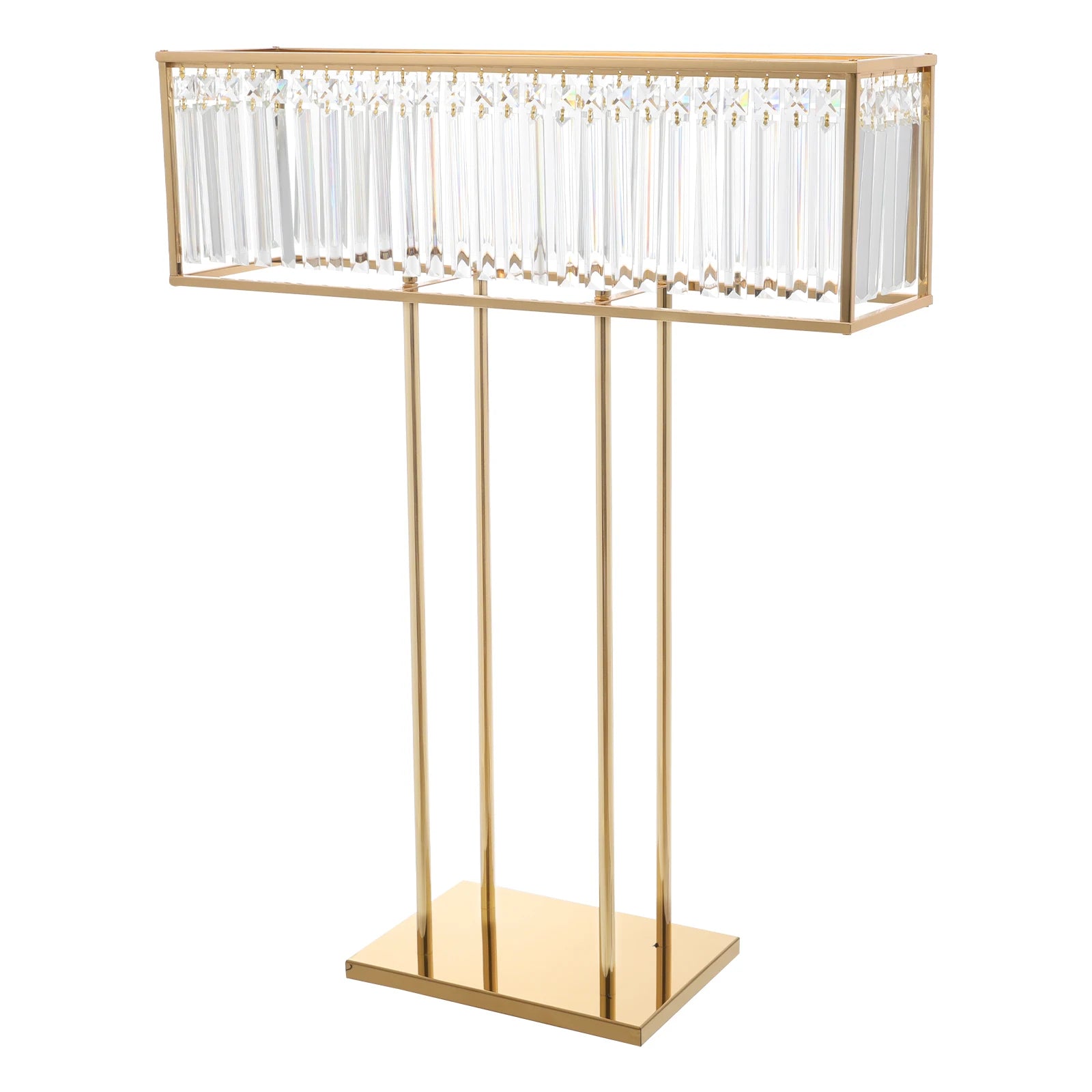 Modern 2pcs Gold Crystal Flower Stand - Wedding & Event Centerpiece for Birthday, Christmas H*L35.43*27.56in